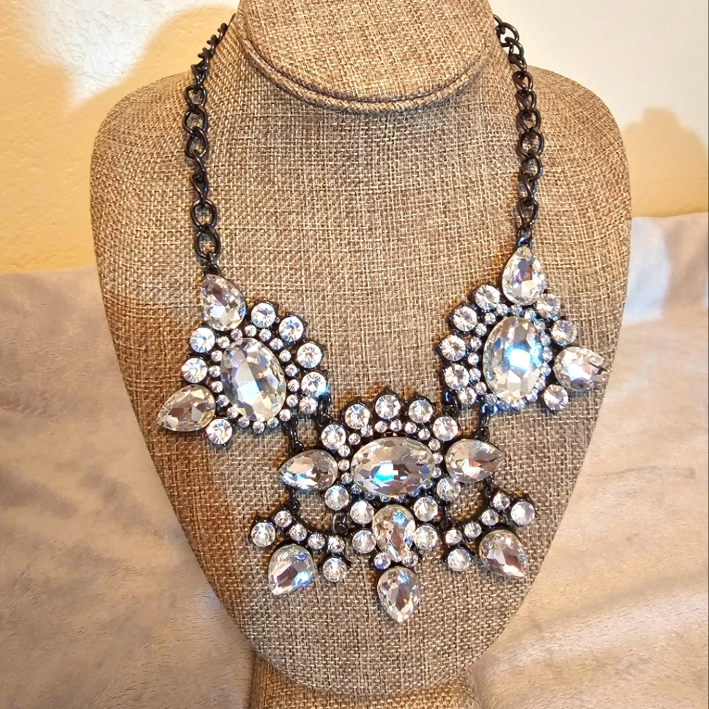 Rhinestone Statement Necklace - image 1